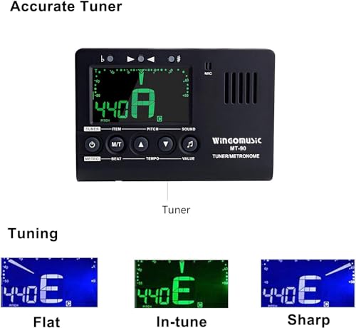 WINGO Digital Metronome, Tuner and Tone Generator - 3 in1 Device（Black)-for Chromatic, Guitar, Bass, Ukulele, Violin-Battery Included - Image 3
