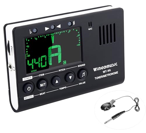 WINGO Digital Metronome, Tuner and Tone Generator - 3 in1 Device（Black)-for Chromatic, Guitar, Bass, Ukulele, Violin-Battery Included - Image 1