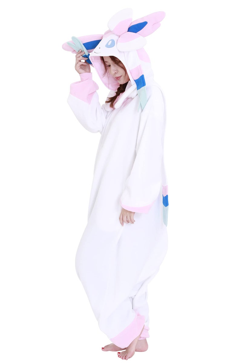 SAZAC Sylveon Pokemon Kigurumi Adult Onesie - Luxurious Halloween Costume for Adults, Durable & Machine Washable Pajamas - Image 5