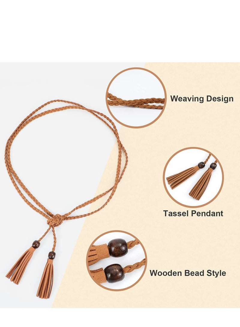 SYOSI Womens Belts, Tassel Braided Bowknot Thin Waist for Dresses Rope Belt, Dress Chain Rope - Image 4