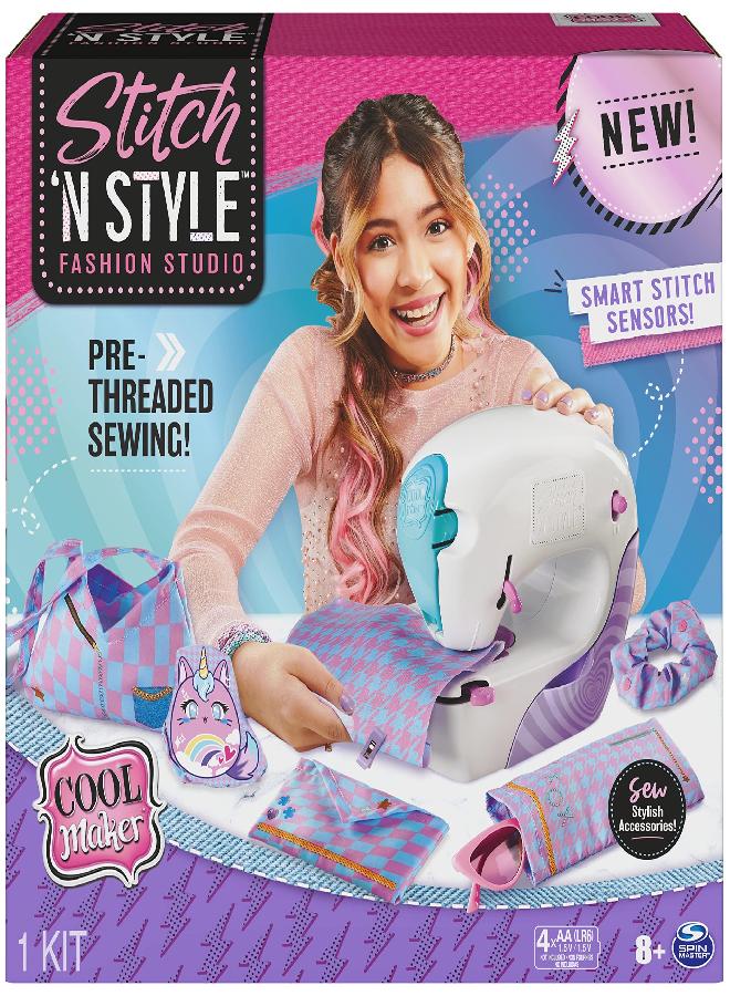 Cool maker Cool Maker, Stitch ‘N Style Fashion Studio, Pre-Threaded Sewing Machine Toy with Fabric and Water Transfer Prints, Arts & Crafts Kids Toys for Girls - Image 1