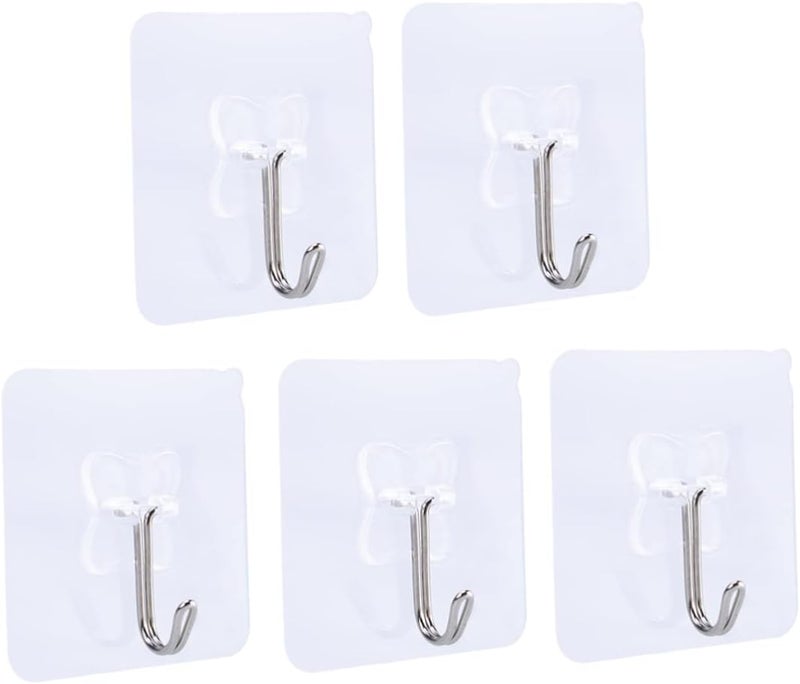 klarako 5pcs Pack Wall Transparent for Bathroom Hanger Cup Window Sucker Suction PVC Hooks Kitchen - Image 1
