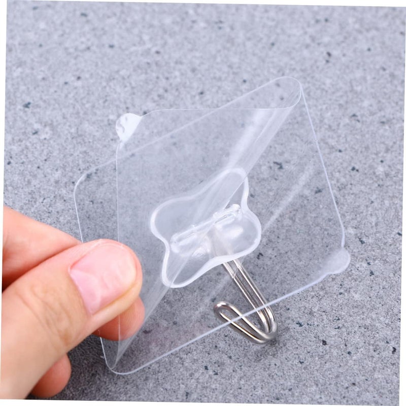 klarako 5pcs Pack Wall Transparent for Bathroom Hanger Cup Window Sucker Suction PVC Hooks Kitchen - Image 3