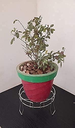 DHAVL Dhavl Fancy Water Matka and Pot Stand Stainless Heavy Steel Pot Stand Jug Kitchen Matka Stand for kitchen steel Rack Chrome Plated Plant Pot Stand SILVER  - Image 4