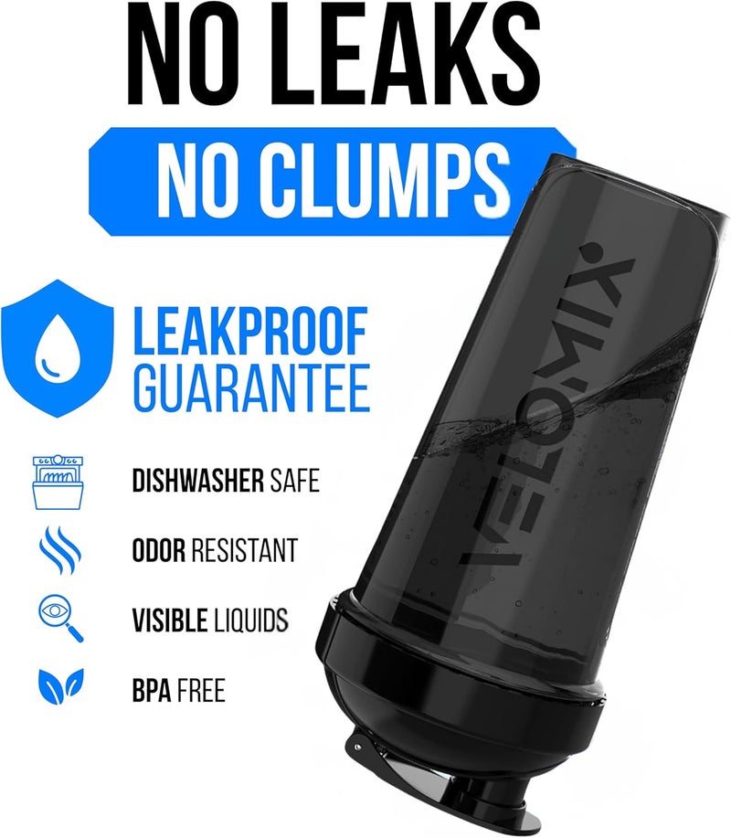 VELOMIX -2 Pack- 28 oz Protein Shaker Bottles for Protein Mixes - 2x Wire Whisk | Leak Proof Shaker Cups for Protein Shakes | Protein Shaker Bottle Pack | Shakers for Protein Shakes-Blue&Black - Image 3