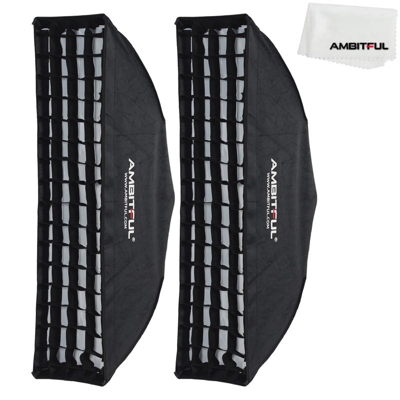 AMBITFUL 2PCS 22x90cm 9x35 Beehive Honeycomb Grid Strip Softbox Bowens Mount for Studio Flash