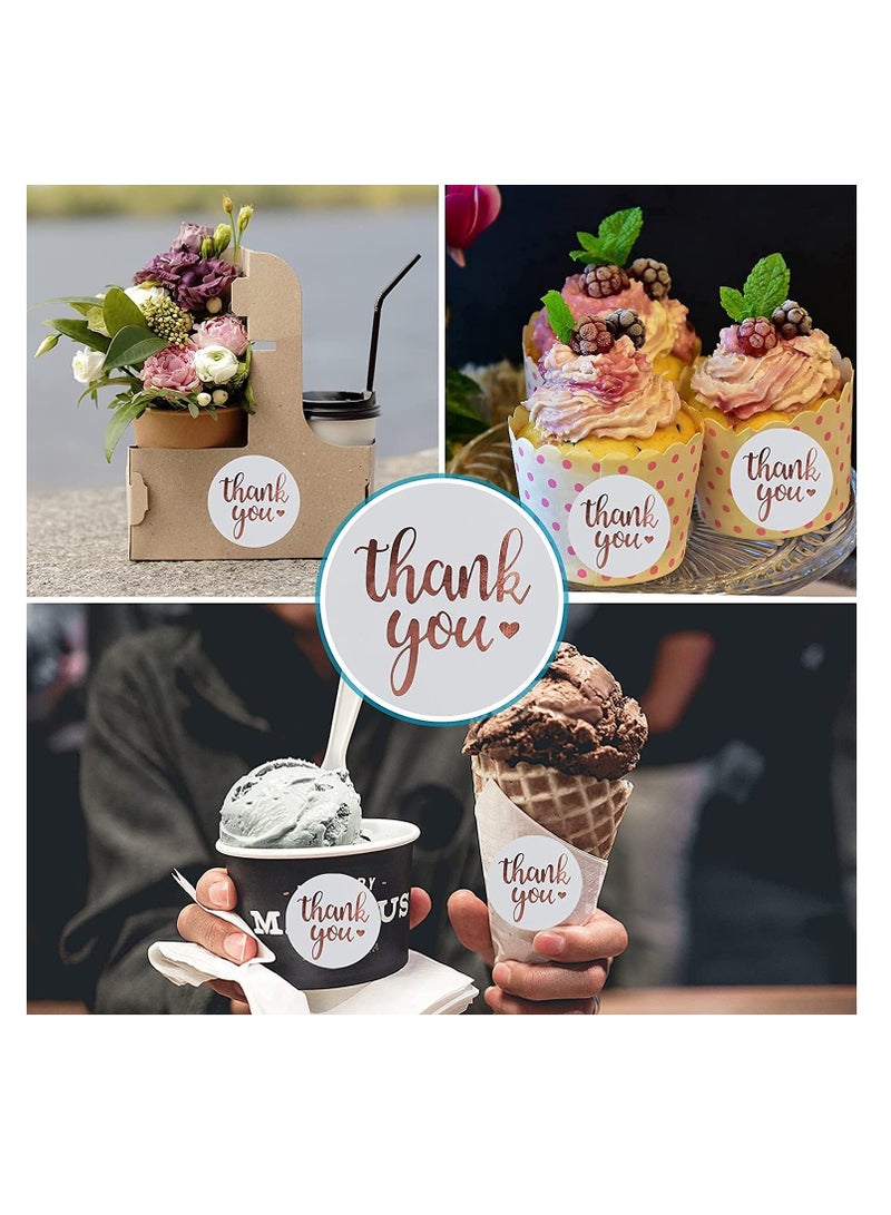 Premify 1.5 Inches Thank You Stickers, 600 Pcs Rose Gold Thank You Stickers Labels for Baking Packaging, Envelope Seals, Small Business, Birthday, Party Gift Wrap Bag, White Stickers Tags for Wedding  - Image 5