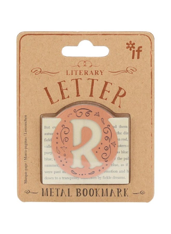 أي إف مشبك إشارة مرجعية للرسائل الأدبية حرف "R" محفور ومزخرف