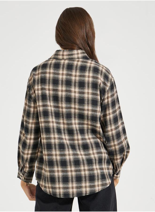 Oversized Plaid Buttoned Shirt with Dropped Shoulder - pzsku/Z83D218D460A3B5C0263BZ/45/_/1728386391/4fe7f0f9-247f-46a9-aed5-e75699c729e3