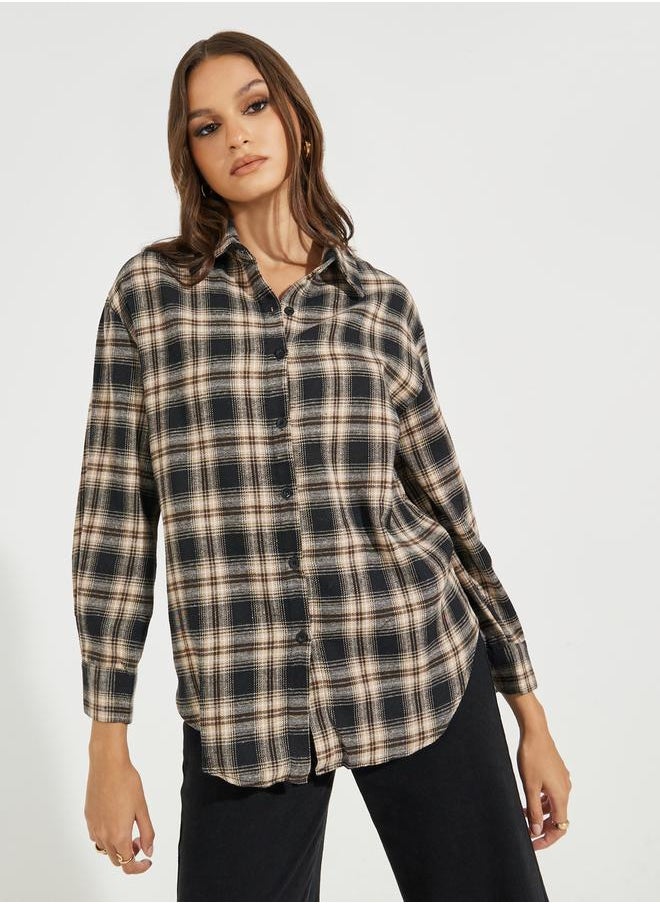 Oversized Plaid Buttoned Shirt with Dropped Shoulder - pzsku/Z83D218D460A3B5C0263BZ/45/_/1728386393/77723ade-0a7a-4f68-9bbf-ff5e0222c434