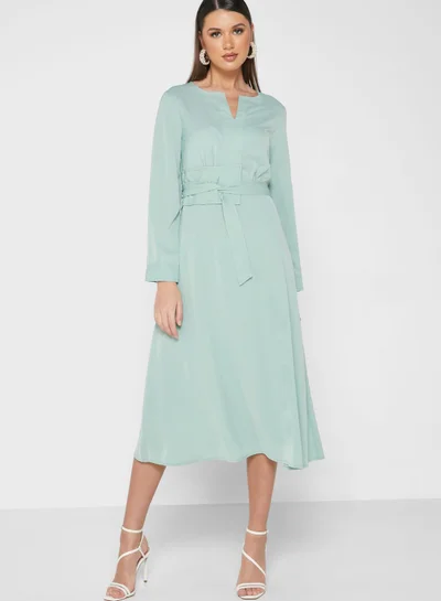 ELLA Belted A-Line Dress