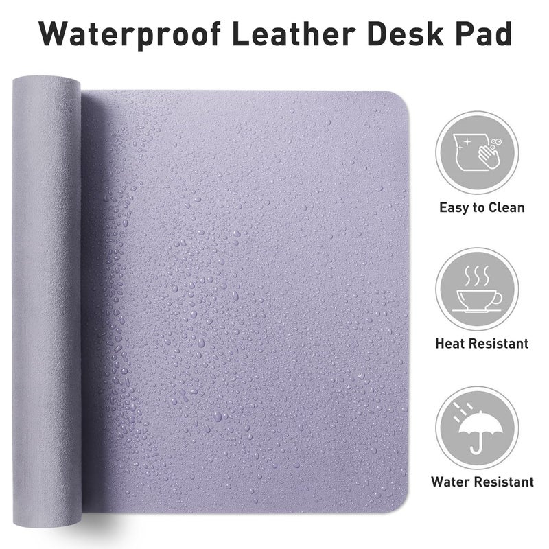 Aothia Leather Desk Pad - Protector and Blotter, Mouse Pad and Office Mat, Non-Slip PU Leather Laptop Desk Pad, Waterproof Writing Pad for Office and Home (36" x 17", Lavender) - Image 5