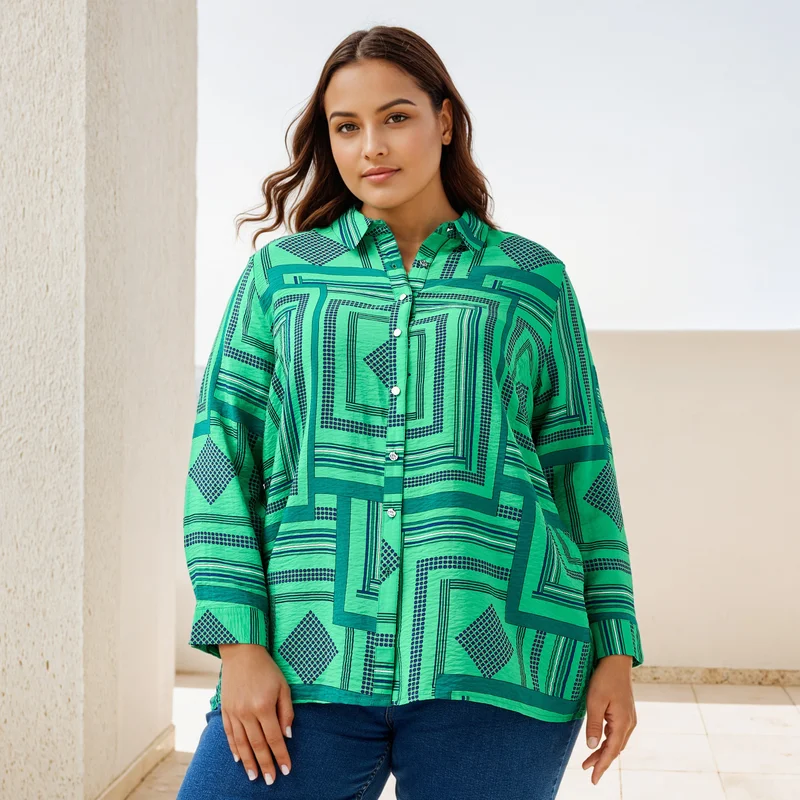  أولا بوبكن Plus Size Ulla Popken Printed Shirt