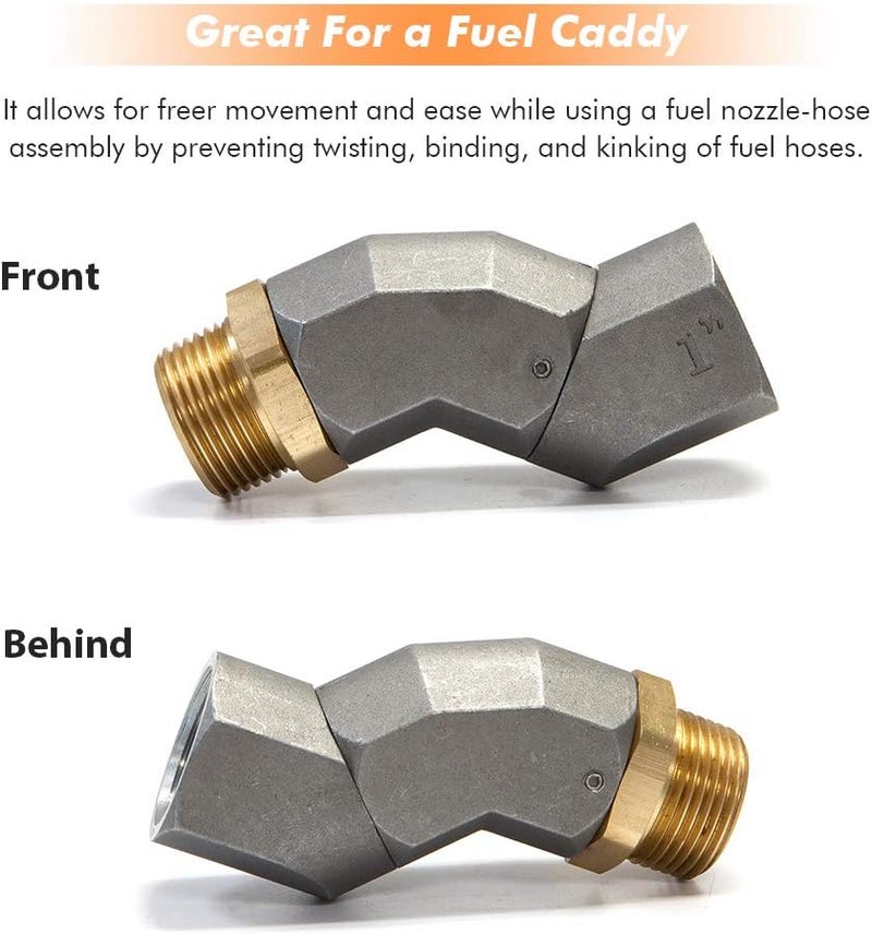 A ABIGAIL 2PCS 1" Fuel Transfer Hose Swivel 360 Rotating Connector for Fuel Nozzle - Image 3