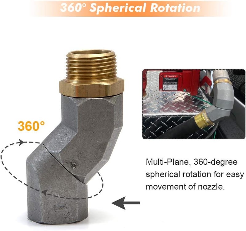 A ABIGAIL 2PCS 1" Fuel Transfer Hose Swivel 360 Rotating Connector for Fuel Nozzle - Image 4