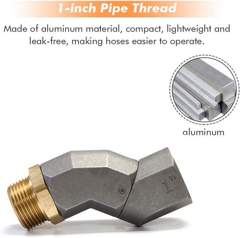 A ABIGAIL 2PCS 1" Fuel Transfer Hose Swivel 360 Rotating Connector for Fuel Nozzle - Image 2