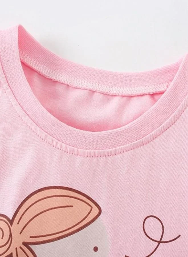YUNIQEE Pink Printed Short Sleeve Crew Neck T-Shirt