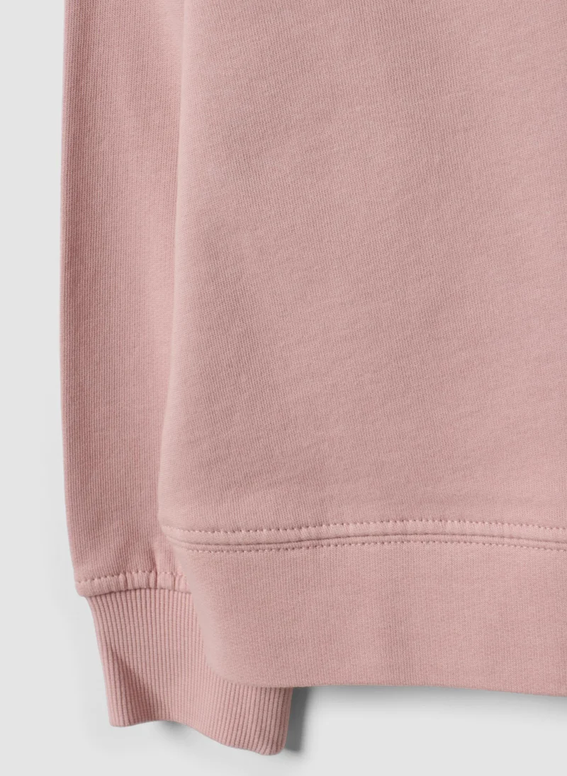 Ovs  OVS Pink Pure Cotton Crew-Neck Sweatshirt With Heart For Girls for Women | Best Price UAE