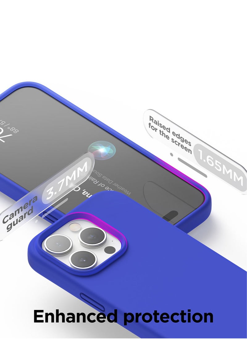 Elago Liquid Silicone for iPhone 15 Pro MAX Case Cover Full Body Protection, Shockproof, Slim, Anti-Scratch Soft Microfiber Lining - Cobalt Blue  - Image 5