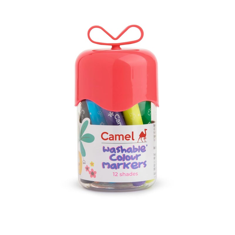 camel Camel Washable Colour Markers 12 Shades (lid Colour May Vary)  - Image 2