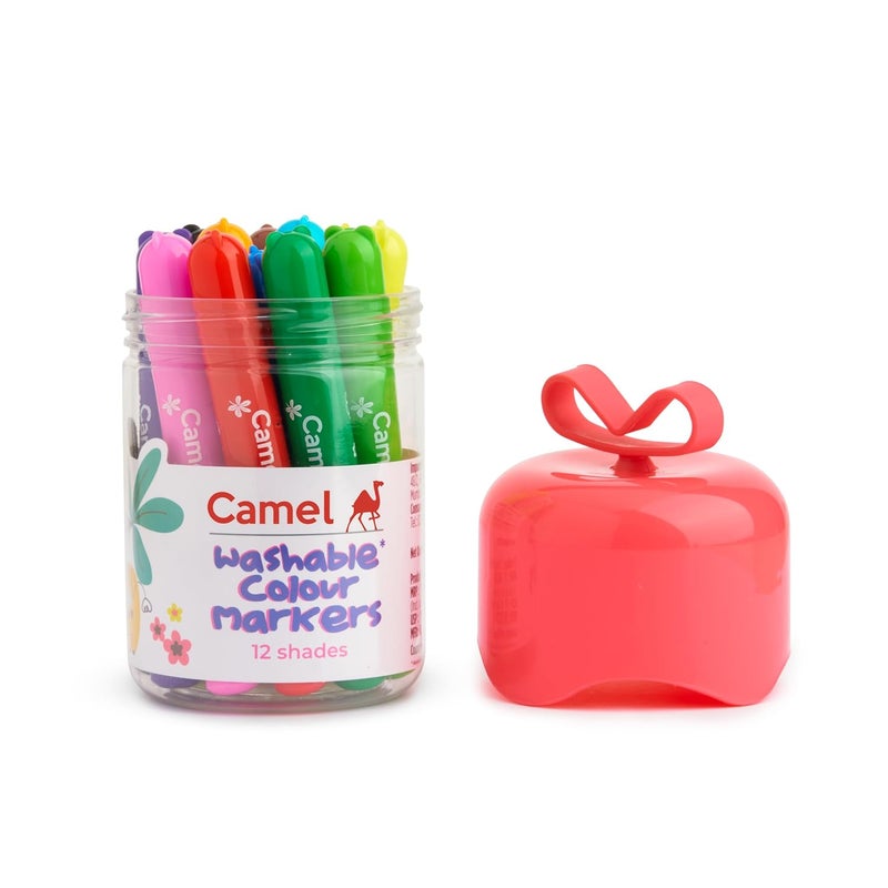 camel Camel Washable Colour Markers 12 Shades (lid Colour May Vary)  - Image 4