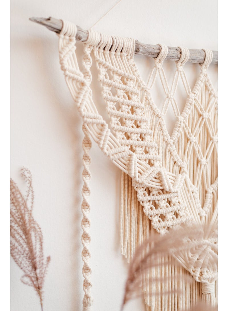 انتيكيانو تعليقة جدارية من المكرمية، لوحة مكرمية جدارية، نسيج جداري منسوج، فن جداري بوهيمي، - Image 2