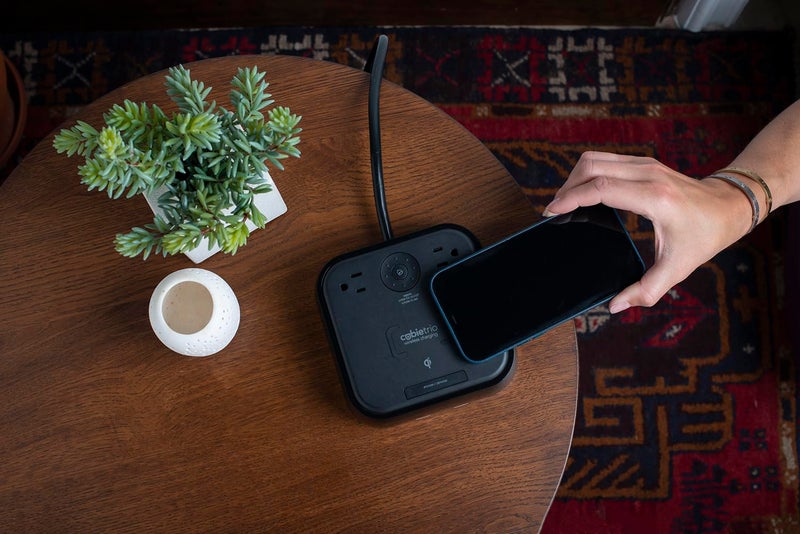 Brandstand | CubieTrio | User Friendly & Convenient Charging Alarm Clock| Qi Wireless Charger | 1 USB-A and 1 USB-C Port | 2 Tamper Resistant Sockets - Image 5