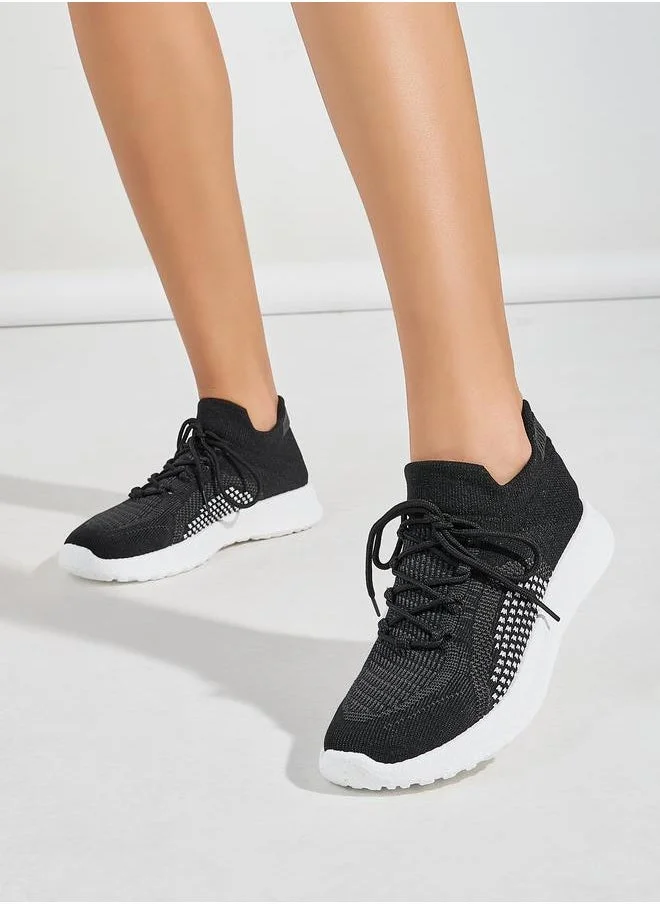 ستايلي Lace Up Knit Sneakers