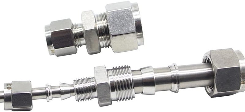 Pysrych Stainless Steel 304 Compression Tube Fitting, Reducer Union, 1/2" OD x 3/8" OD Reducing Straight Connector Adapter, 2pcs - Image 4