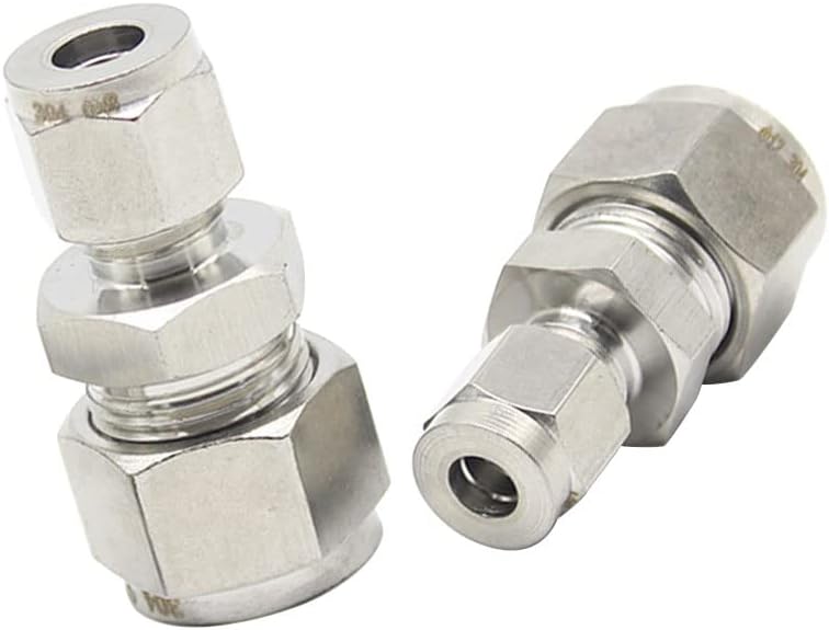 Pysrych Stainless Steel 304 Compression Tube Fitting, Reducer Union, 1/2" OD x 3/8" OD Reducing Straight Connector Adapter, 2pcs - Image 2