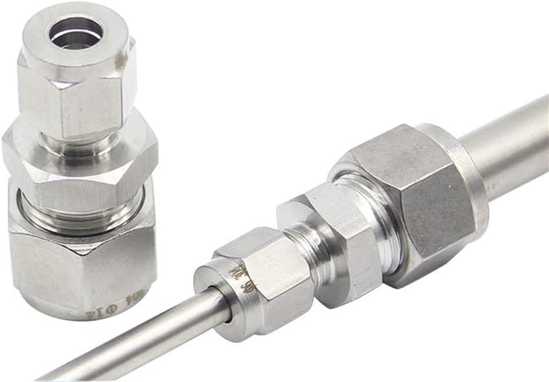 Pysrych Stainless Steel 304 Compression Tube Fitting, Reducer Union, 1/2" OD x 3/8" OD Reducing Straight Connector Adapter, 2pcs - Image 3