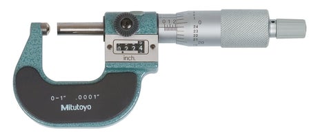 Mitutoyo 295153 Spherical Face Micrometer Mechanical Counter Model Ratchet Stop 01 Range 00001 Graduation 000015 Accuracy