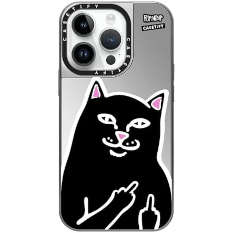 Casetify Mirror Case for iPhone 14 Pro 【RipNDip Colab/Reflective / 4.9ft Drop Protection/Compatible with Magsafe】 - Lord Jermal - Silver on Silver - Image 1