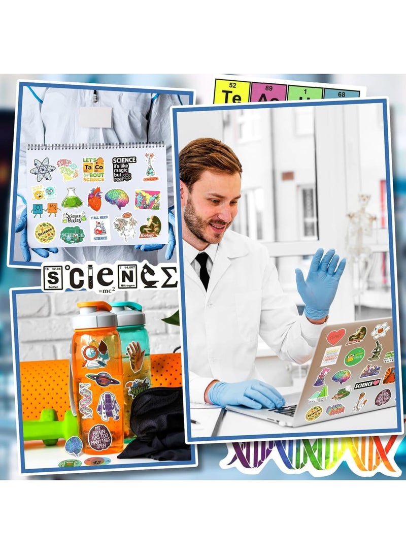 SOLARAE ملصقات علمية، 100 قطعة فيزياء، كيمياء، بيولوجيا ملصقات تجريبية من الفينيل، ديكور فصل العلوم، ملصقات مختبر العلوم، ملصقات علمية للزجاجات، هدايا التجارب، زينة المختبر - Image 4