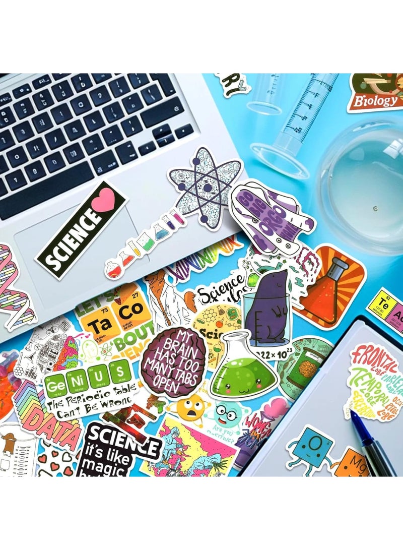 SOLARAE ملصقات علمية، 100 قطعة فيزياء، كيمياء، بيولوجيا ملصقات تجريبية من الفينيل، ديكور فصل العلوم، ملصقات مختبر العلوم، ملصقات علمية للزجاجات، هدايا التجارب، زينة المختبر - Image 2