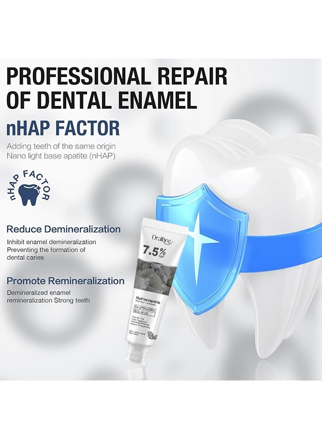 أورالحوي استرجاع الهيدروكسيباتيت  معجون أسنان لحماية المينا المتقدمة، تركيبة لطيفة وفعالة، معجون أسنان خالي من الفلوريد للأسنان الحساسة. - Image 5