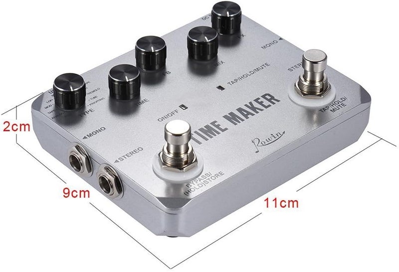 Rowin Time Maker 11 Types of Ultimate Delay Pedal for Guitar Bass with Tap Tempo - Image 2
