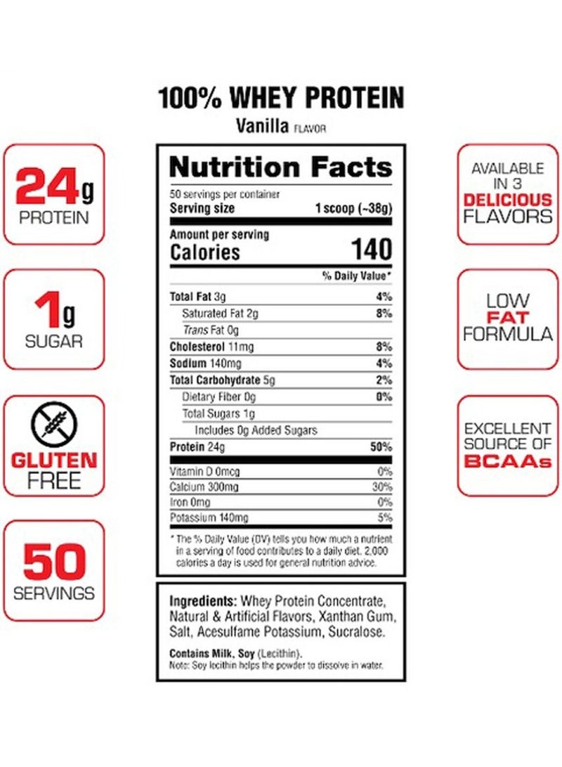 لابرادا واي بروتين 100% باودر - فانيليا - (1.8  كجم) - Image 2