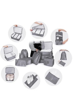DUNISO 10 Set Packing Cubes for Suitcases, Travel Luggage Organizer, Travel Packing Kit with Clothes Storage Bag & Shoes Bag & Toiletry Bag & Underwear Bag-Black (Grey)  - Image 4