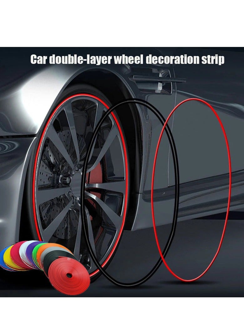 8M Roll Rim blades Car Vehicle Color Wheel Rims Protectors Decor Strip Tire Guard Line Rubber Mounding Trim Tire Guard Line - Image 2