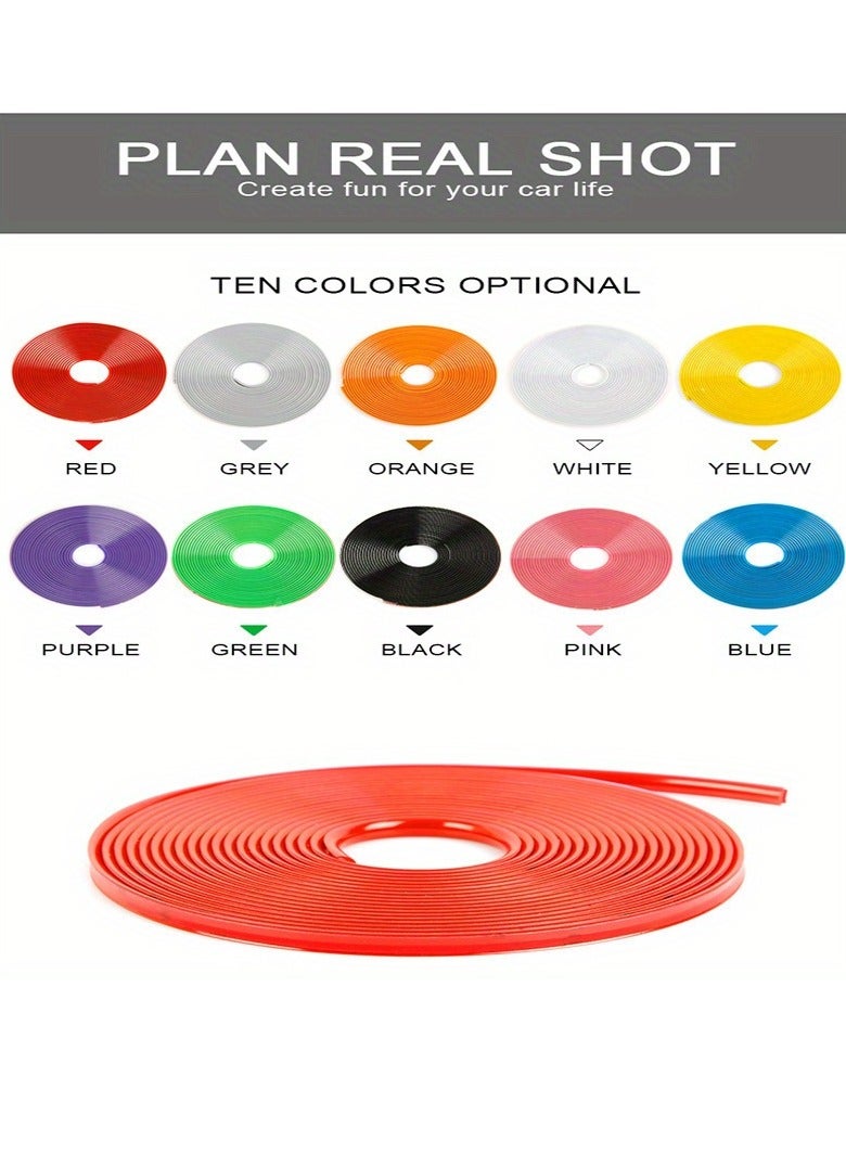 8M Roll Rim blades Car Vehicle Color Wheel Rims Protectors Decor Strip Tire Guard Line Rubber Mounding Trim Tire Guard Line - Image 3
