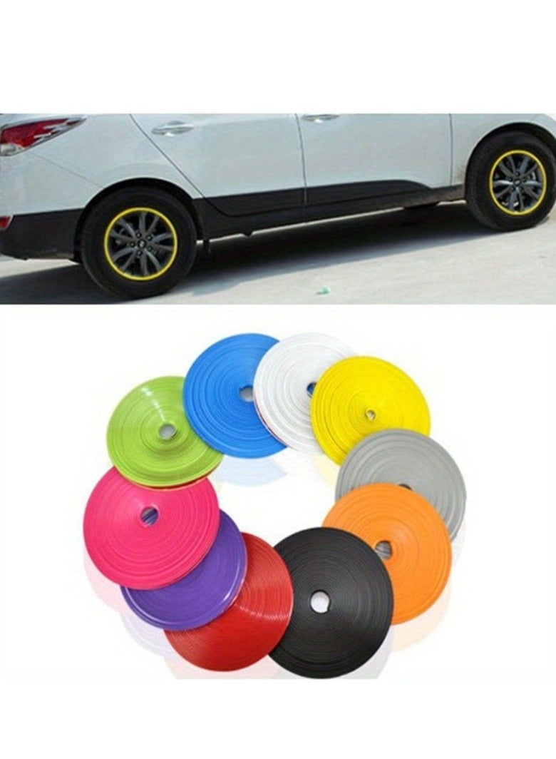8M Roll Rim blades Car Vehicle Color Wheel Rims Protectors Decor Strip Tire Guard Line Rubber Mounding Trim Tire Guard Line - Image 4