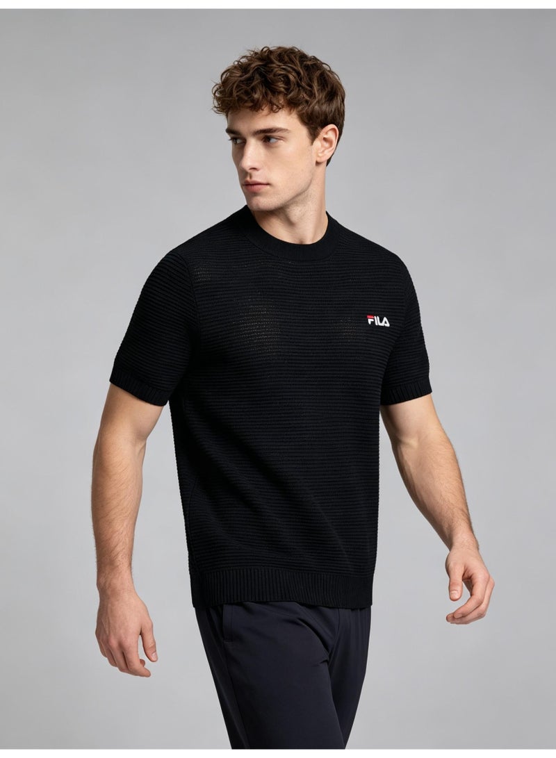 فيلا FILA men's and women's waffle knitted short-sleeved t-shirts - Image 5