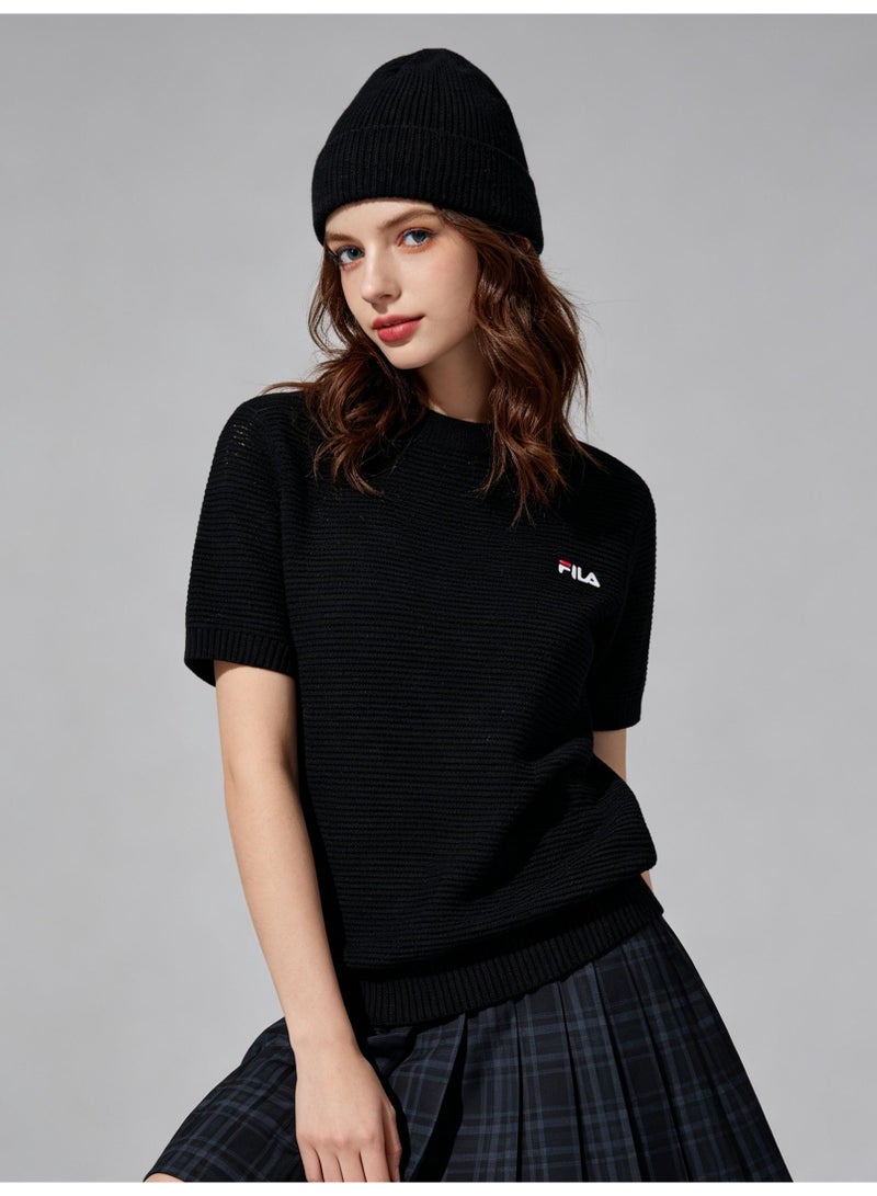 فيلا FILA men's and women's waffle knitted short-sleeved t-shirts - Image 3