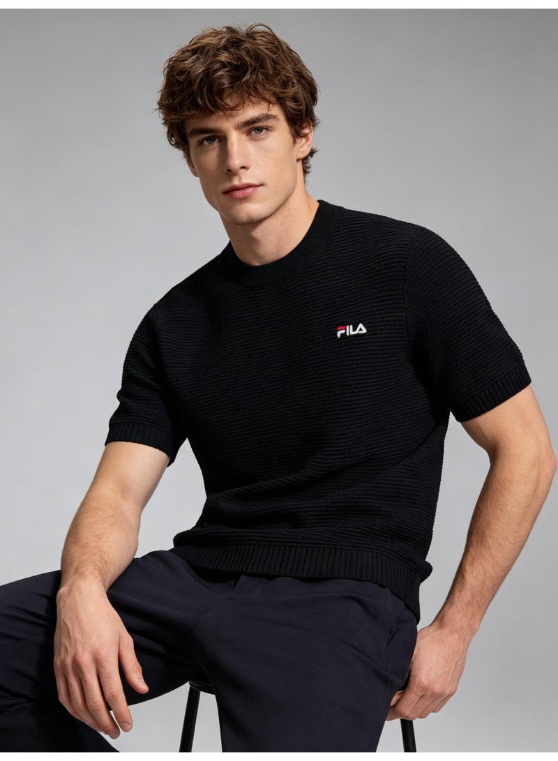 فيلا FILA men's and women's waffle knitted short-sleeved t-shirts - Image 2