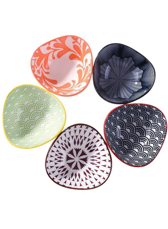 BOSILI Ceramic Soy Sauce Dishes set of 5, Japanese Soy Dishes Dipping Bowls for Dumpling Sushi - Image 1