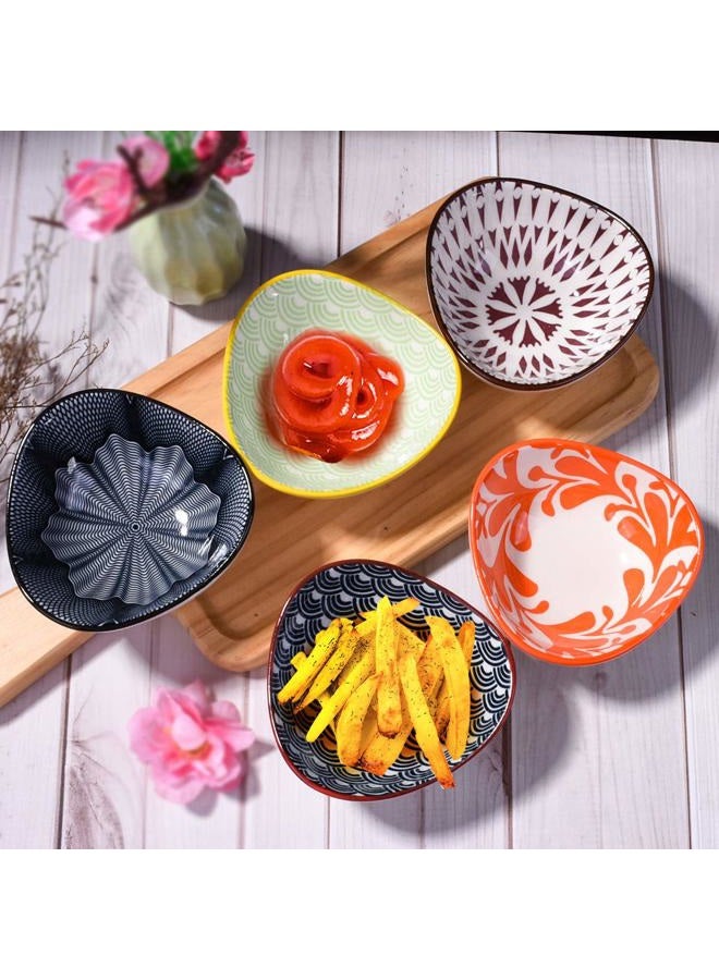 BOSILI Ceramic Soy Sauce Dishes set of 5, Japanese Soy Dishes Dipping Bowls for Dumpling Sushi - Image 2