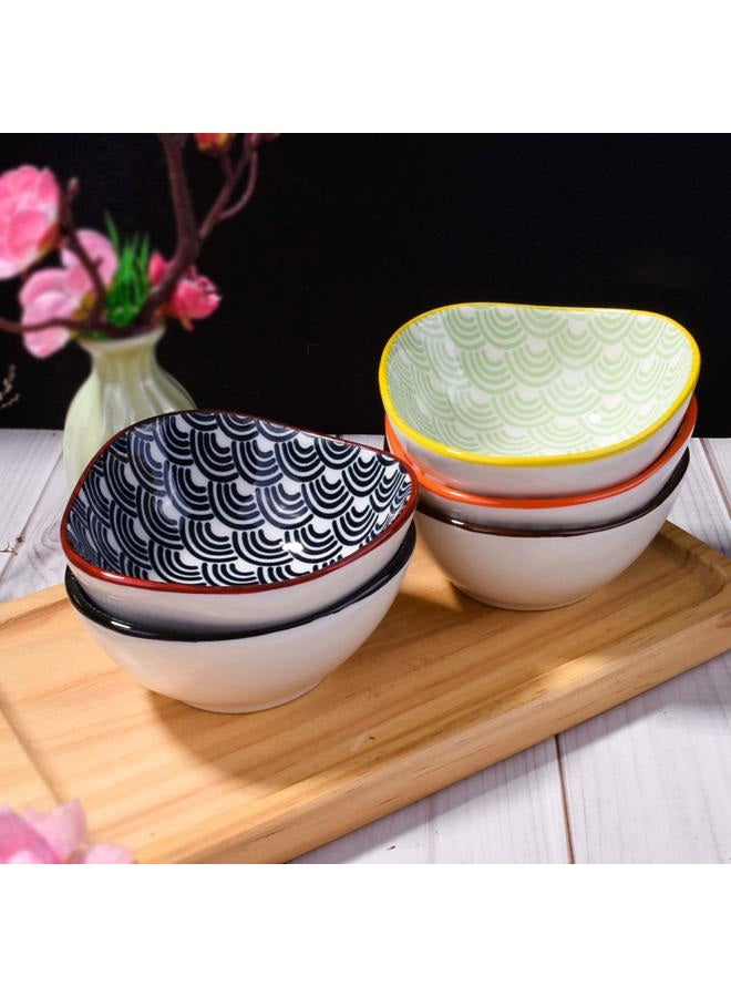 BOSILI Ceramic Soy Sauce Dishes set of 5, Japanese Soy Dishes Dipping Bowls for Dumpling Sushi - Image 4