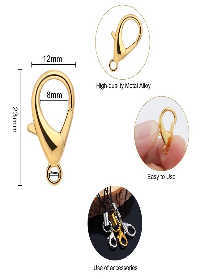 Linsoir Beads Lobster Claw Clasps 23X12mm Large Gold Tone Lobster Clasps for Jewelry Making Keychain Clasp Jewelry Clasps 30 pcs/lot - Image 2