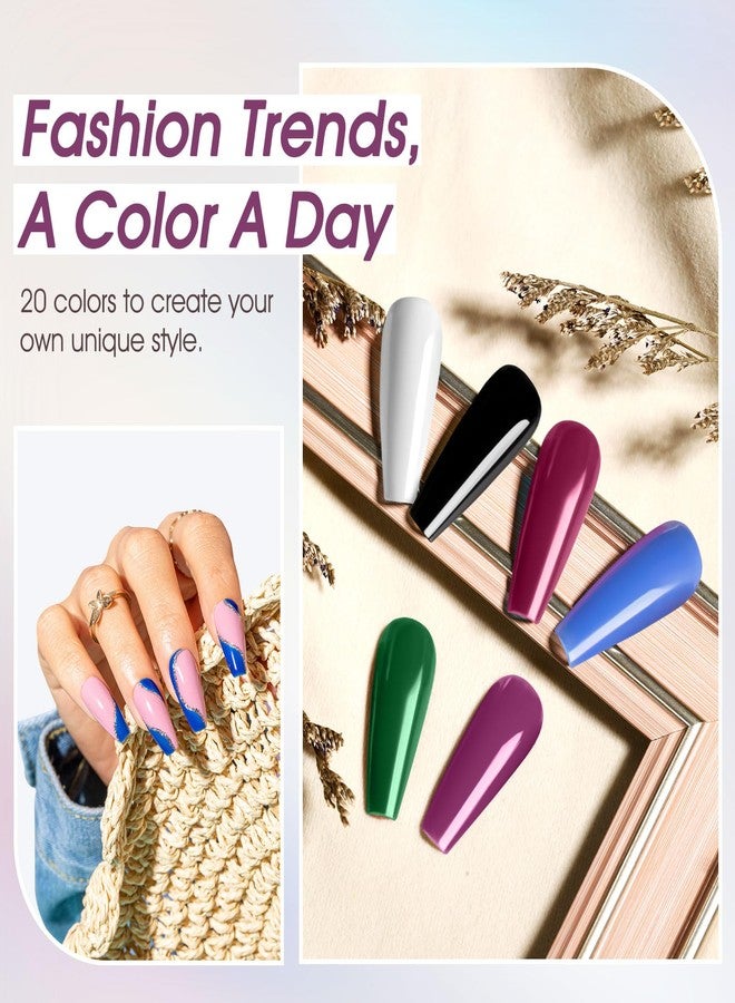 ROSALIND 24pcs Gel Polish Set with 4 Bottles of Base and Glossy Matte Glitter Top Coat Brown Purple Gel Nail Set Suitable for All Seasons - Image 4